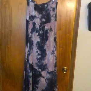 Tie-dye tube top cotton dress